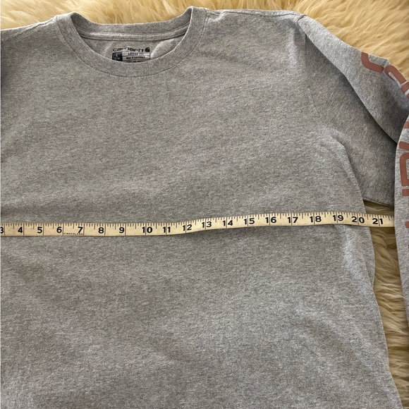 Carhartt Gray Loose Fit Crewneck Logo Long Sleeve Tee Top - Picture 3 of 5